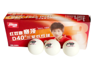 Мяч для настольного тенниса профессиональный для международных соревнований DHS D40+ 3 звезды 10 штук в упаковке