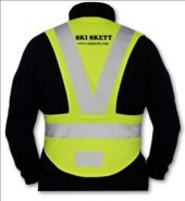 Светоотражающий жилет для тренировок на лыжероллерах и велосипеде SKI SKETT